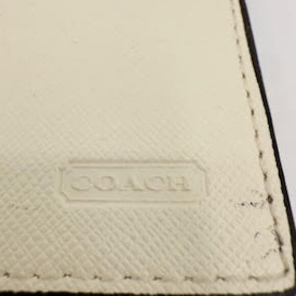 Coach Ivory Pebbled Leather Slim Wallet Unisex - Picture 6 of 7